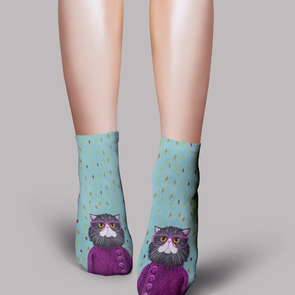 Cat Socks - 5 Pairs with Different Designs - Picture 4 of 6